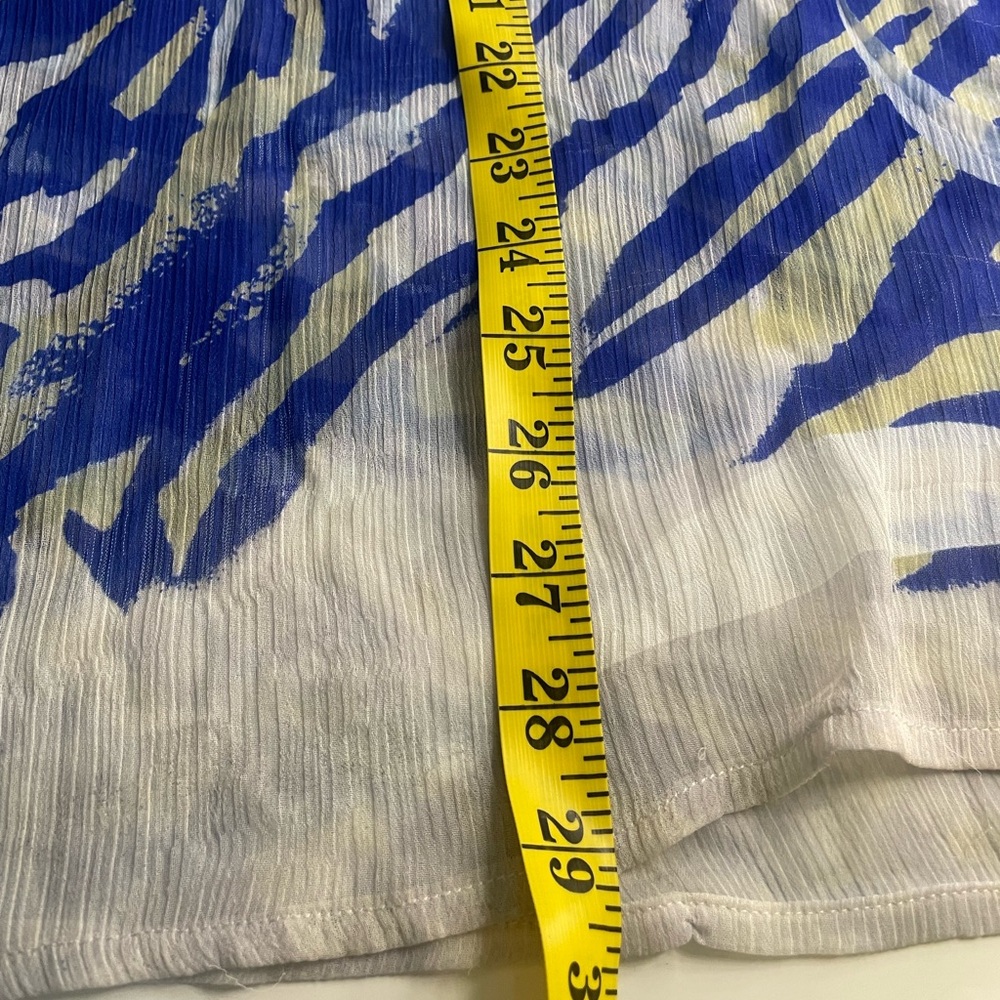 Arden B Blue and White, cream Swim Coverup, tunic, top,V-Neck, Small - Picture 5 of 7